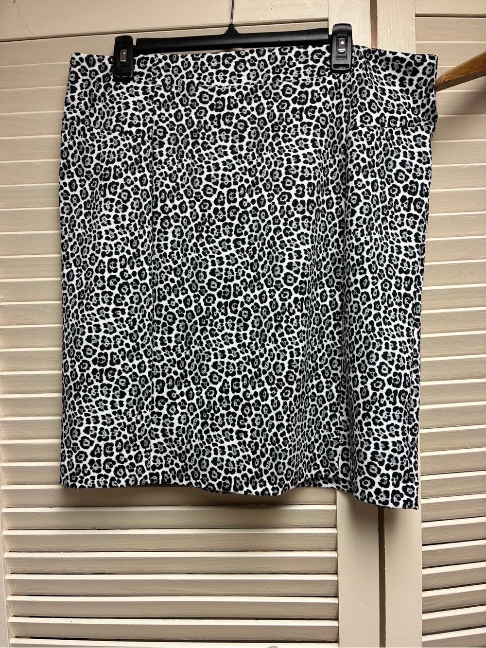 Michael Kors Black and White Leopard Print Mini Skirt